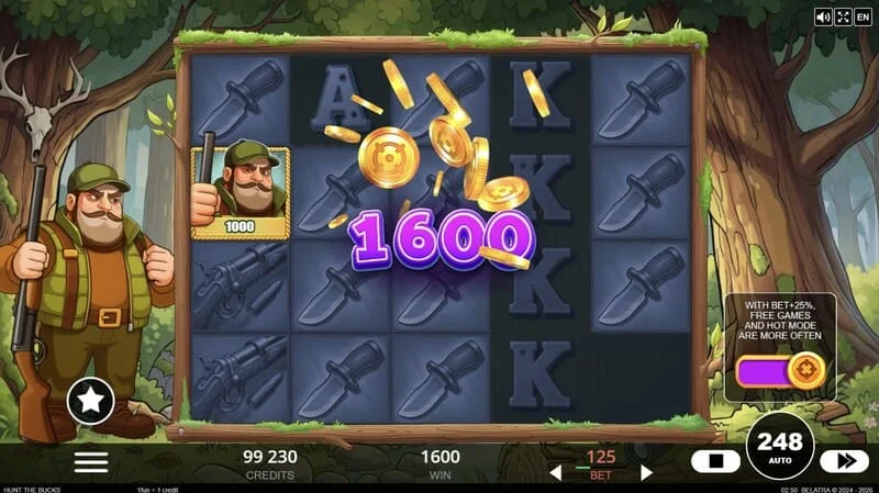Hunt the Bucks - gros gain en Hot Mode avec multiplicateurs préchargés